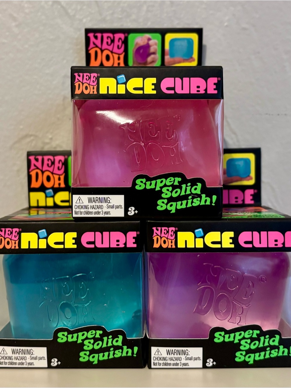 Needoh Nice Cubes - Pink, Purple & Blue Set